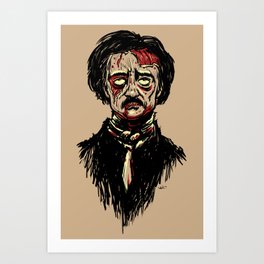 Edgar Allan Poe Zombie Art Print