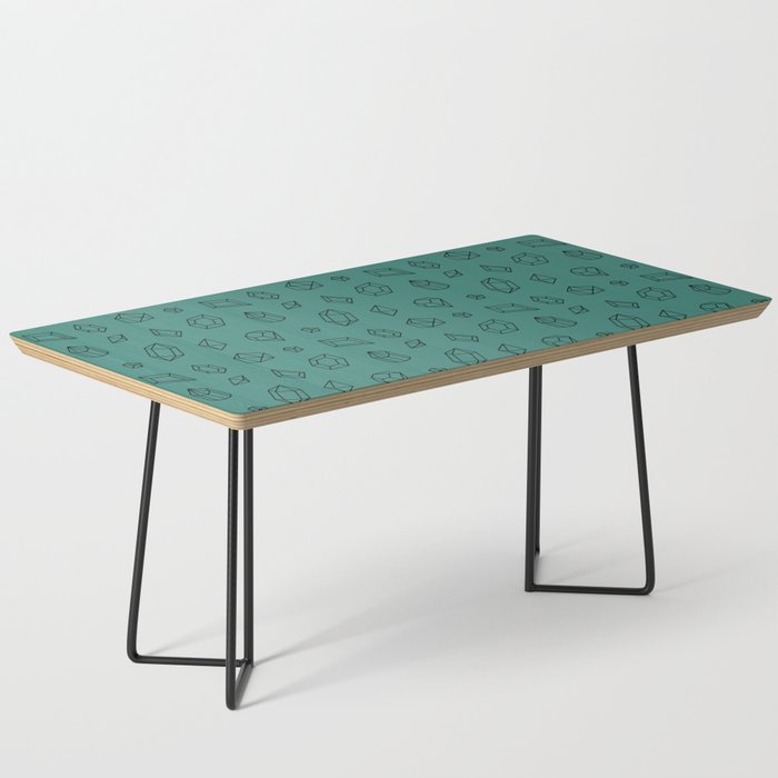 Green Blue and Black Gems Pattern Coffee Table