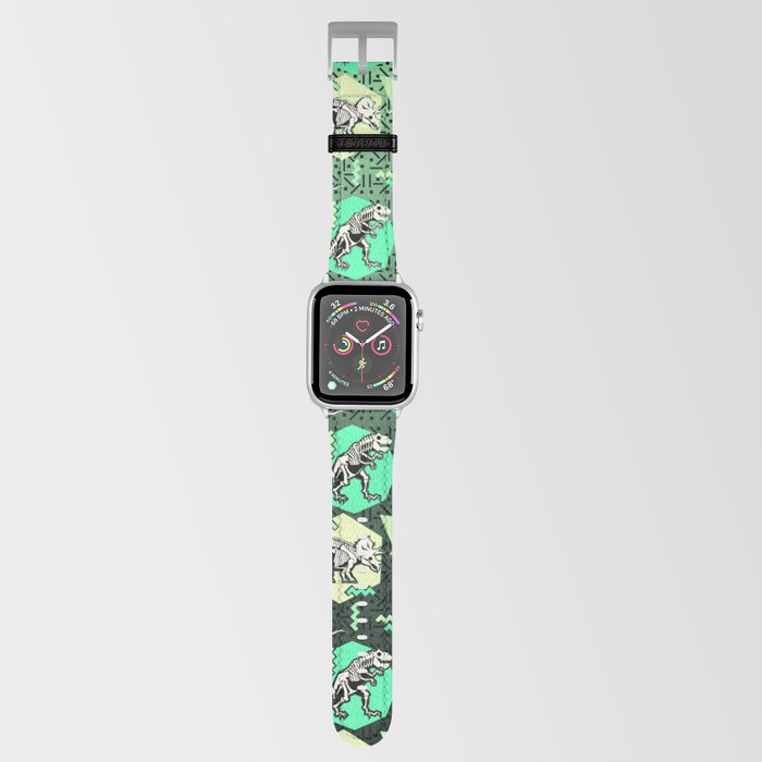 90's Dinosaur Skeleton Neon Pattern Apple Watch Band