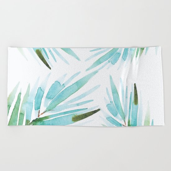 Palm tree leaves Beach Towel