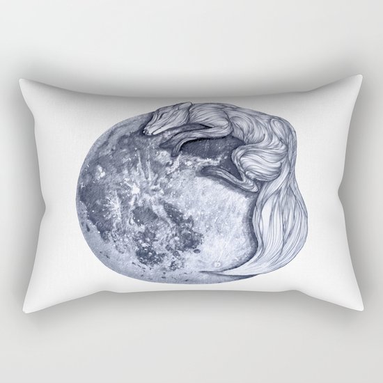 Blue Moon Fox Rectangular Pillow