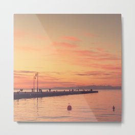 Trieste. Sunset over the Molo Audace. Metal Print