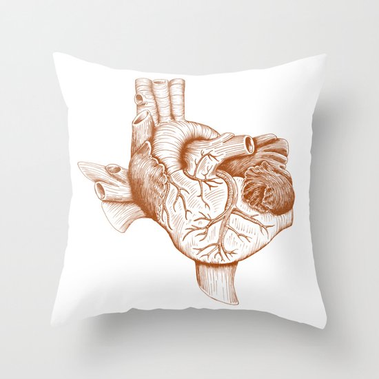 The Heart of Texas (UT) Throw Pillow