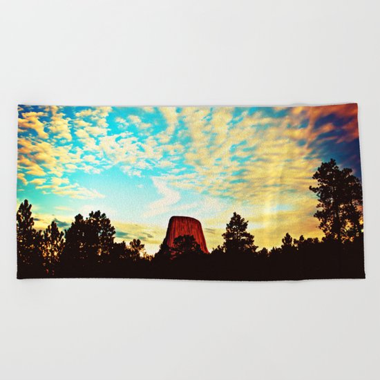 Devils Tower Beach Towel