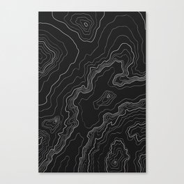 Black & White Topography map Canvas Print