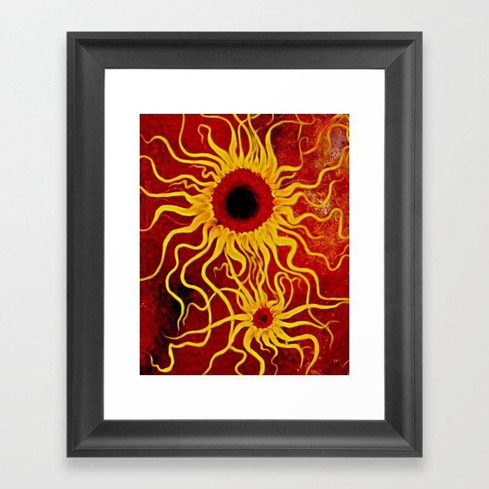 Psychedelic Susan 001, Sunflowers Framed Art Print