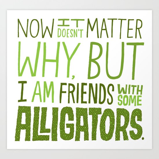 Aligator Friends Art Print