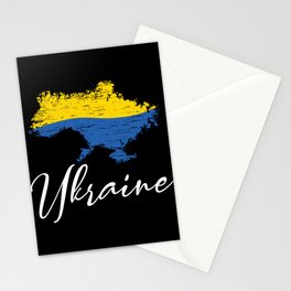 Stop war quote with ukrainian banner Stationery Card