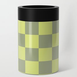 Yellow and Green Checkerboard  Can Cooler