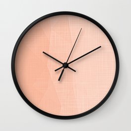 A Touch Of Peach - Soft Geometric Minimalist Wall Clock | Layers, Geometric, Color, Abstract, Vintage, Triangles, Acrylic, Minimal, Delicate, Aerosol 
