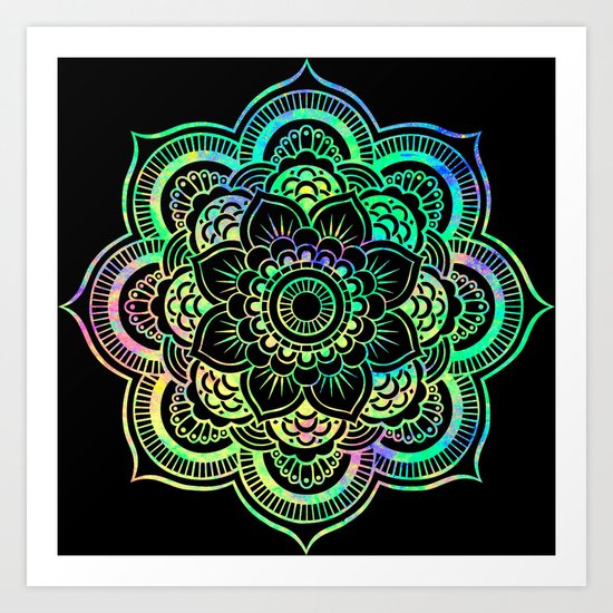 Black Light Mandala Art Print
