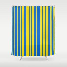 Support Ukraine Elegant Stripes Chaotic Stripes Blue Yellow Shower Curtain