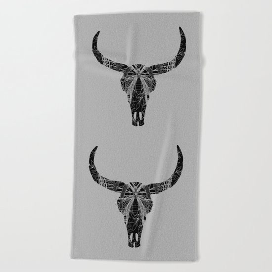Boho Decor Skull Design Beach Towel