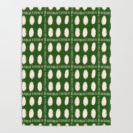 Green Boho Quilt Pattern Poster