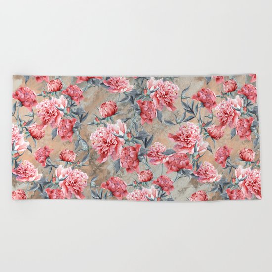 Peony II Beach Towel
