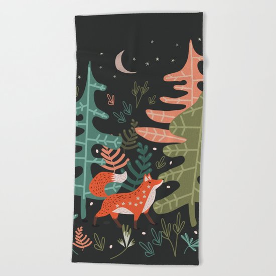 Evergreen Fox Tale Beach Towel