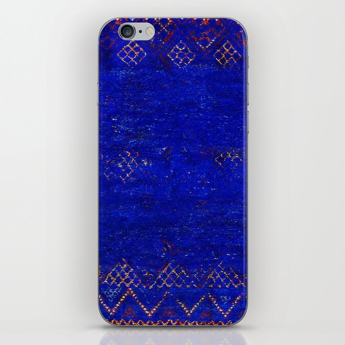 V11 Calm Blue Printed of Original Traditional Moroccan Carpet iPhone Skin