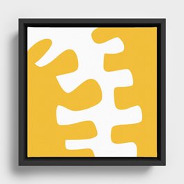 Abstract minimal plant color block 18 Framed Canvas