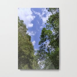 Touching the clouds Metal Print | Greece, Hill, River, Stream, Sky, Acheron, Rock, Nature, Trees, Blue 