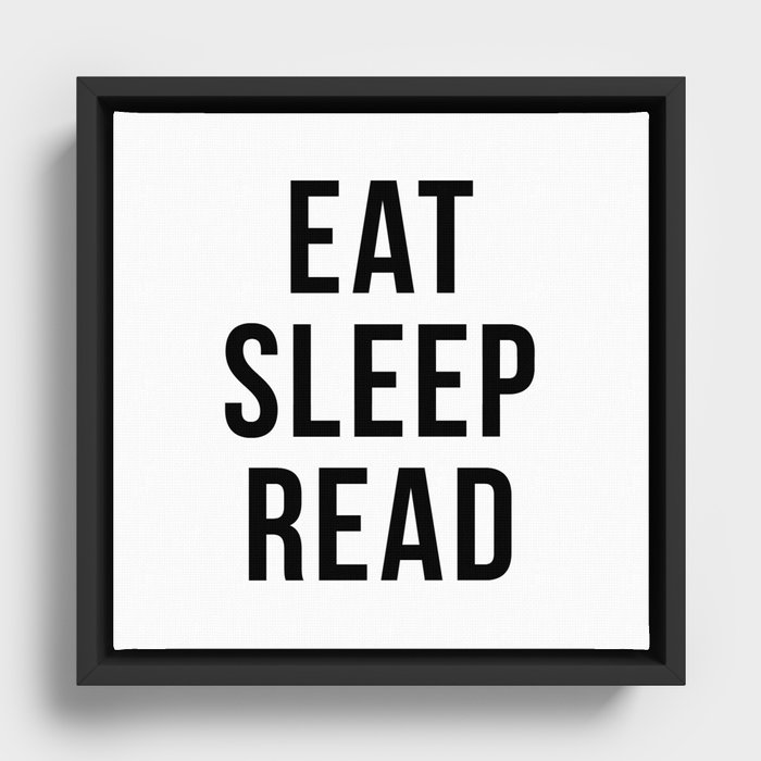 Eat Sleep Read Framed Canvas