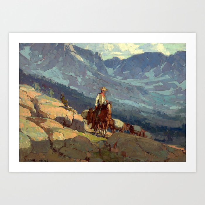 “The Lone Packer” Western Art by Edgar Payne Art Print