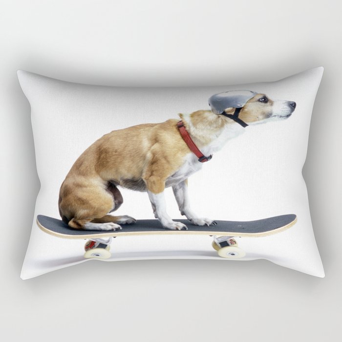 Skate Punk - Skateboarding Chihuahua Dog inTiny Helmet Rectangular Pillow