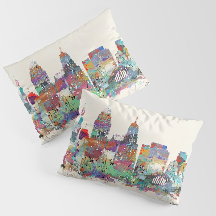 Cincinnati Ohio skyline Pillow Sham