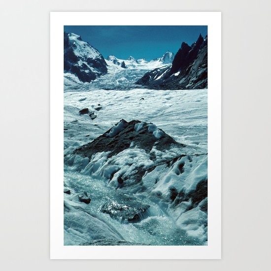 MELTING ICE #1 - Up in the Mountains Art Print