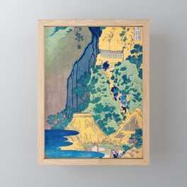 Kannon Shrine at Kiyo Falls, Sakanoshita, Tokaido, 1833 by Katsushika Hokusai Framed Mini Art Print