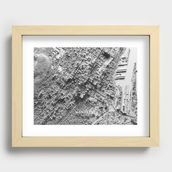 Montreal 3D Map Recessed Framed Print