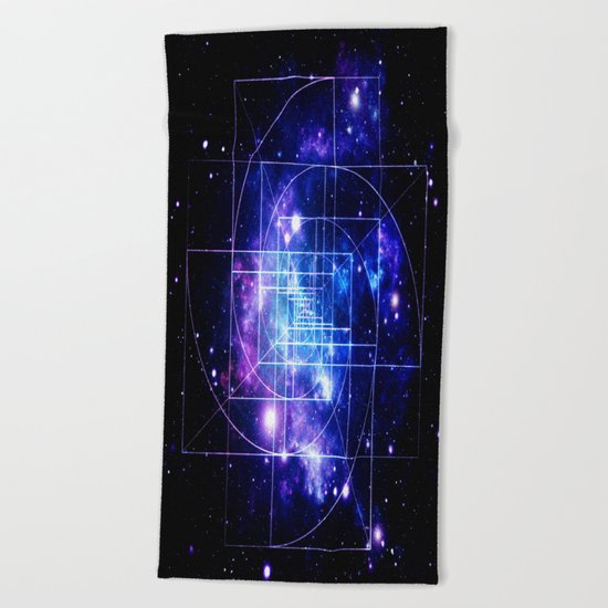 Galaxy sacred geometry Beach Towel