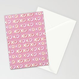 Pink XOXO Pattern Stationery Card
