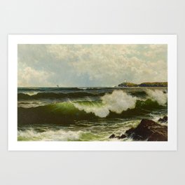 Vintage Seascape Oil Painting Art Print