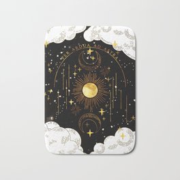 Per Ardua Ad Astra | Sun, Moon and Stars | Divine Witchy Aesthetic Print Bath Mat