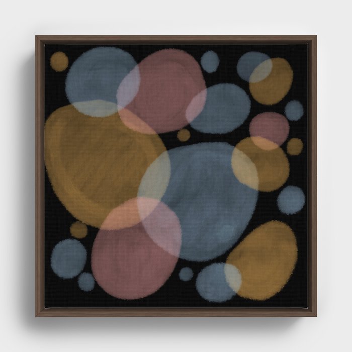 Mid century abstract circles Framed Canvas
