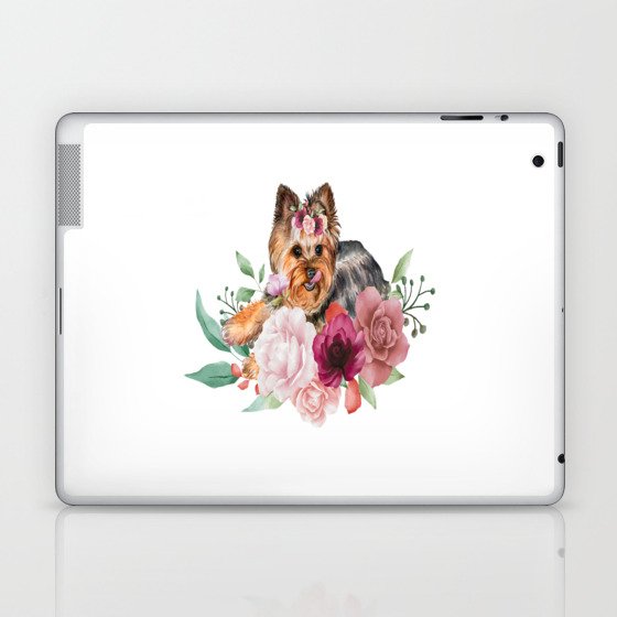Flowers dog Laptop & iPad Skin