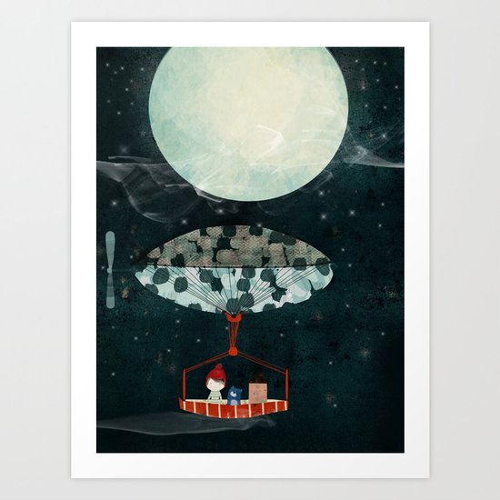 i see the moon too Art Print