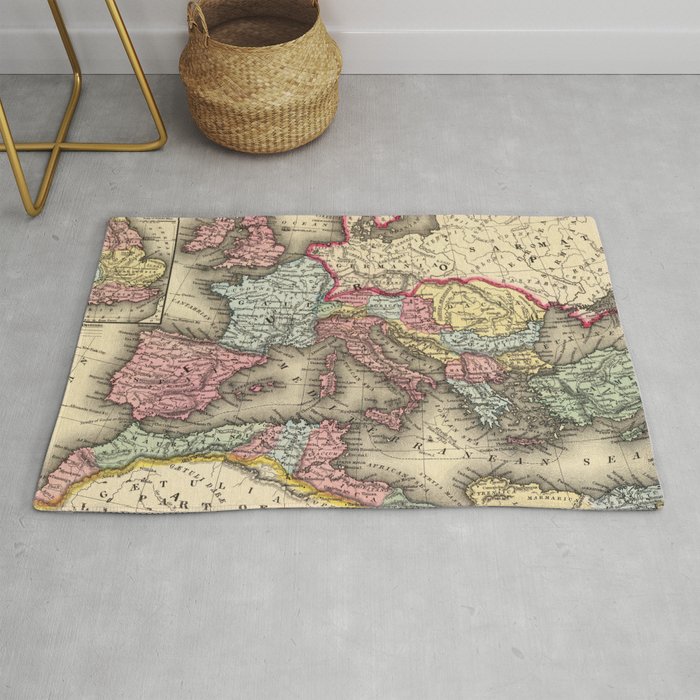 Vintage Map of The Roman Empire (1873) Rug