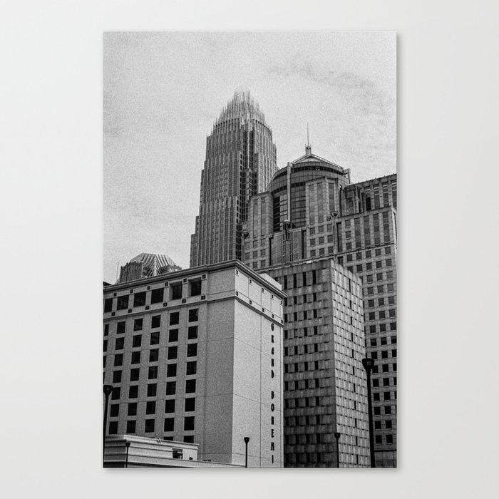 Downtown Charlotte B&W  Canvas Print