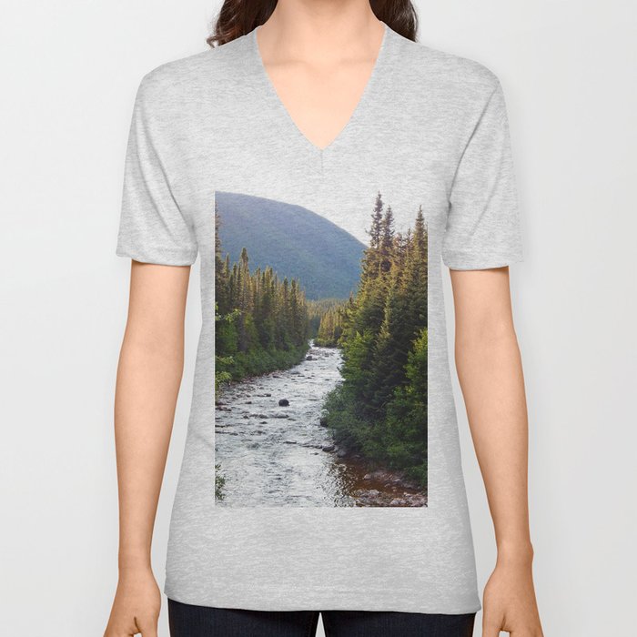 Mountain River V Neck T Shirt