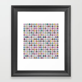 Cute colorful patterns glitter teddy bear's  Framed Art Print