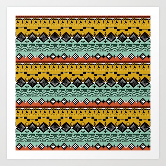 Colorful Aztec pattern. Art Print