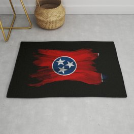 Tennessee state flag brush stroke, Tennessee flag background Area & Throw Rug