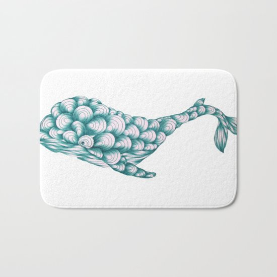Turquoise Whale Bath Mat