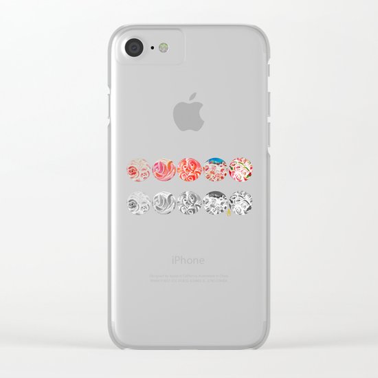 Roses Are Cream, Five Marbles and Circles of Shadow Reflection Clear iPhone Case