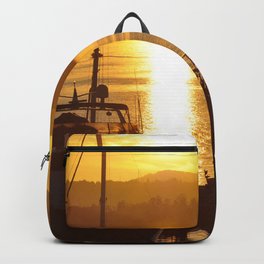Sunset And The Boats Backpack