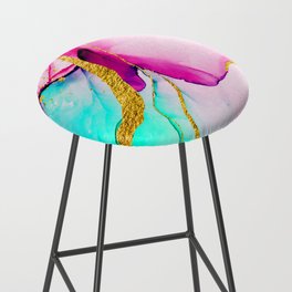 Transparent creativity. Abstract artwork. Trendy wallpaper. Ink colors are amazingly bright, luminous, translucent, free-flowing, and dry quickly. Natural pattern, luxury. Bar Stool