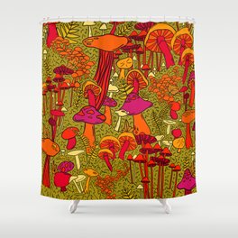 Mushrooms in the Forest Shower Curtain