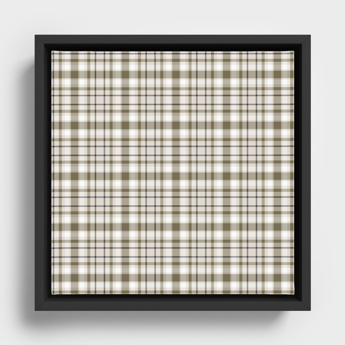 Martini Olive Artic Wolf Plaid Framed Canvas