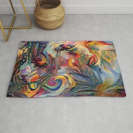 Swirling Oil Area & Throw Rug